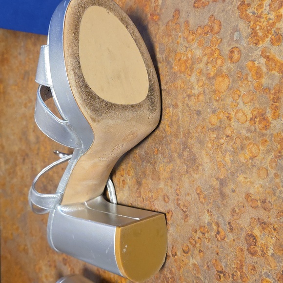 Stuart Weitzman Metallic Silver Dayna Platform Sandals/Heels - Picture 6 of 13